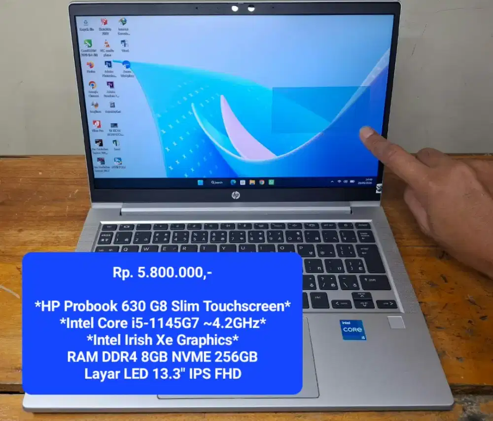 HP Probook 630 G8 Touchscreen Core I5 1135G7 Ram 8GB Nvme 256GB