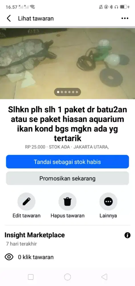 Slhkn plh slh 1 paket dr batu2an/hiasan lampu aquarium hrg murah sj