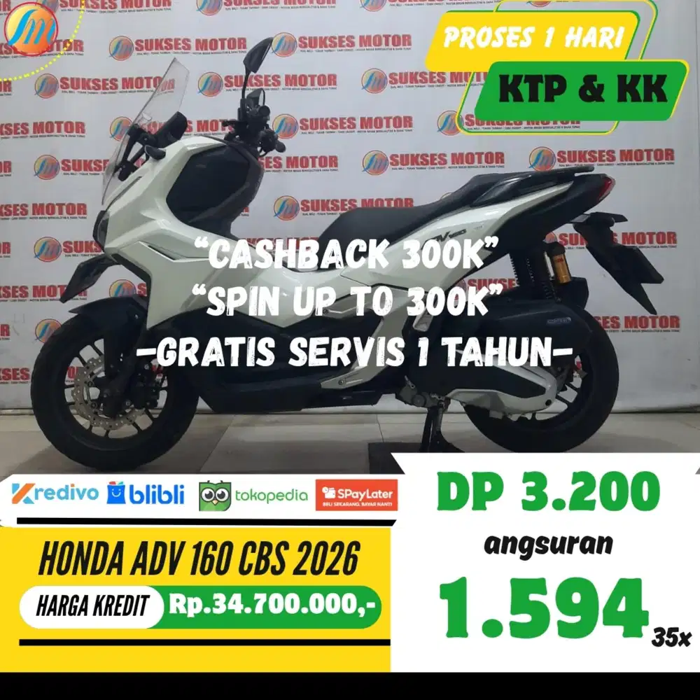 HONDA ADV 160 CBS 2026 SEKEN KREDIT MURAH ANGSURAN TERJANGKAU KTP KK