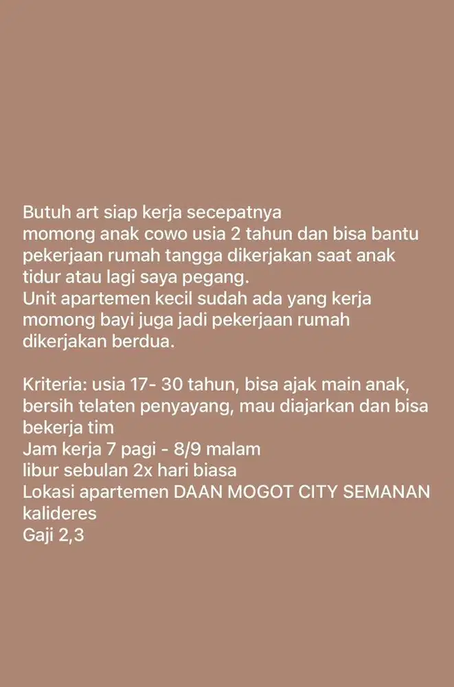 Art momong pulang pergi