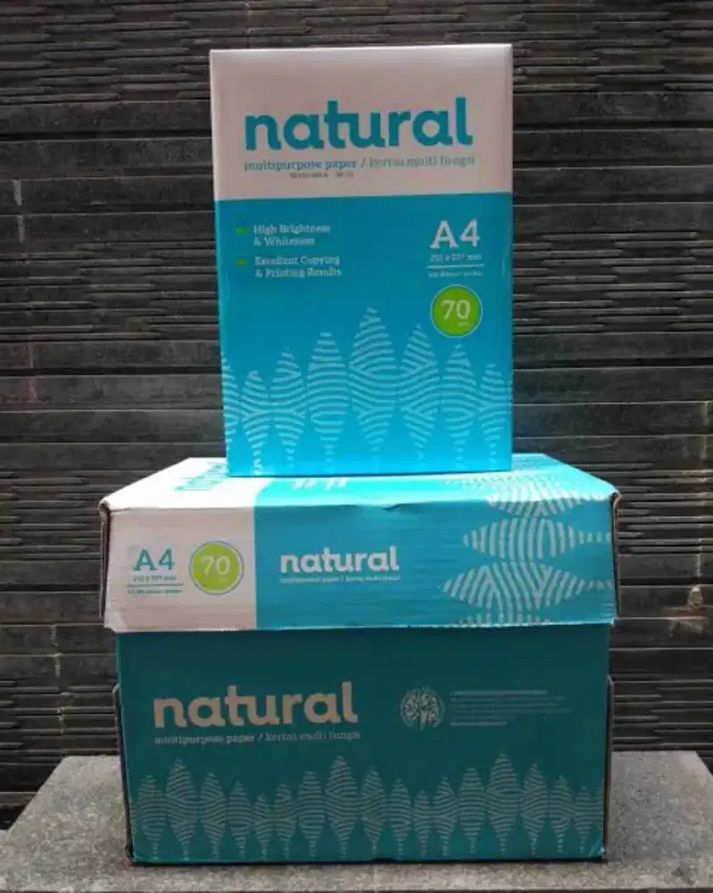 Jual kertas hvs baru A4 dan F4 merk natural 70 gram