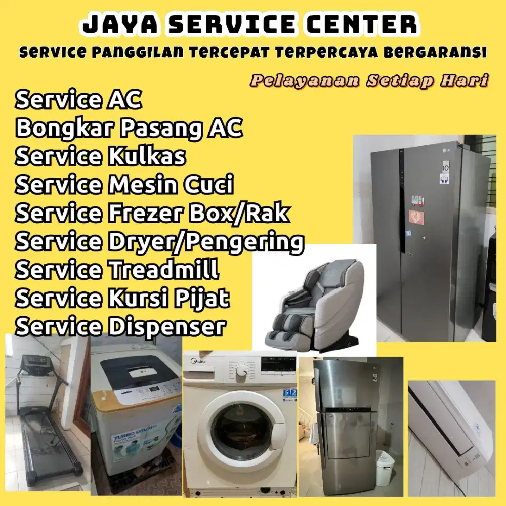 Service AC Kulkas Frezer Bongkar Pasang AC Servis Mesin Cuci Treadmill