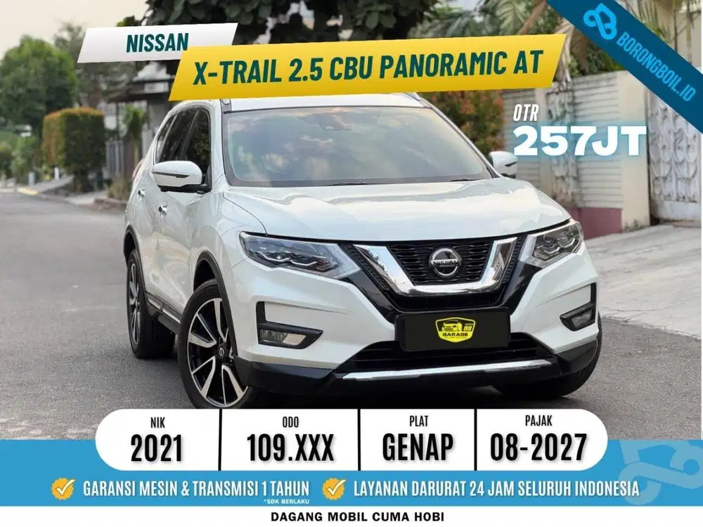 NEW NISSAN XTRAIL CBU PANORAMIC SUNROOF 2.5 AT 2021 PUTIH FULLSET