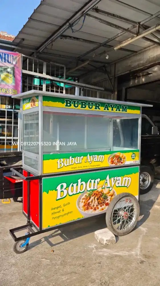 Gerobak roda bubur Ayam bakso