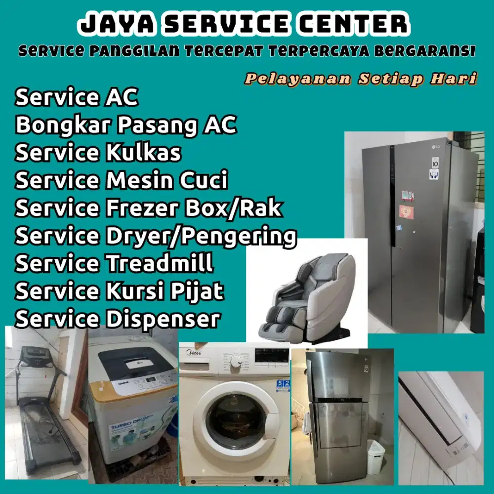 Service AC Kulkas Frezer Bongkar Pasang AC Servis Mesin Cuci Treadmill