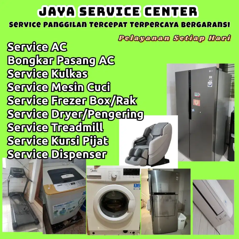 Service AC Kulkas Frezer Bongkar Pasang AC Servis Mesin Cuci Treadmill