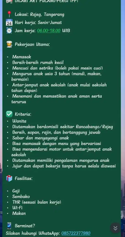 Loker ART PP RAJEG