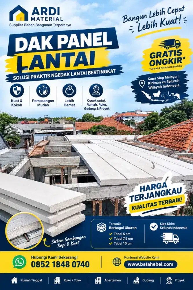 Jual Dak Panel Lantai Murah | Panel Lantai Beton Praktis & Kokoh