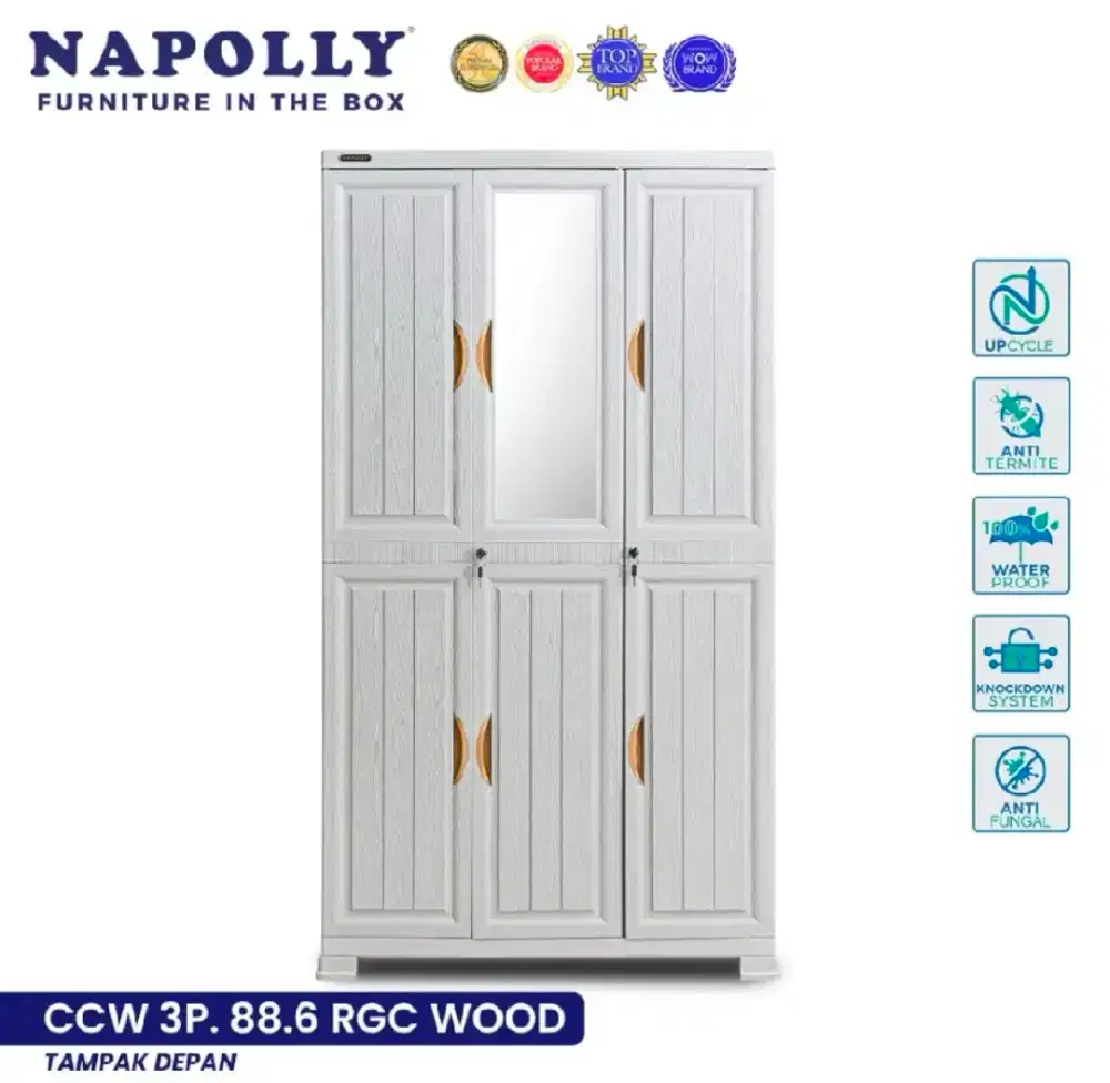 LEMARI NAPOLLY 3 PINTU