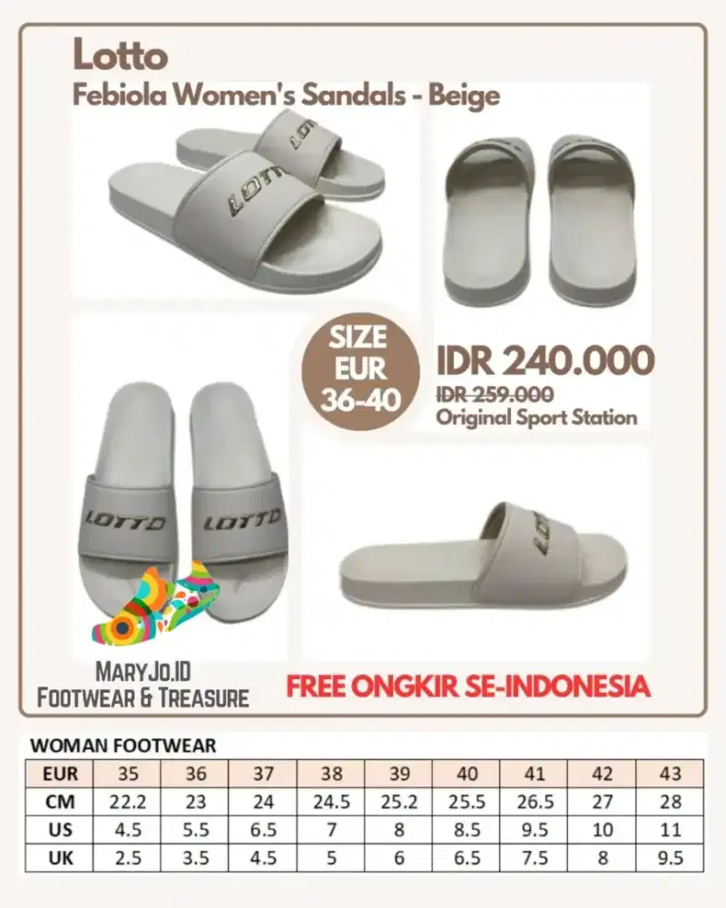 Lotto Febiola Women's Sandal - Beige  : Size 36, 37, 38, 39, 40