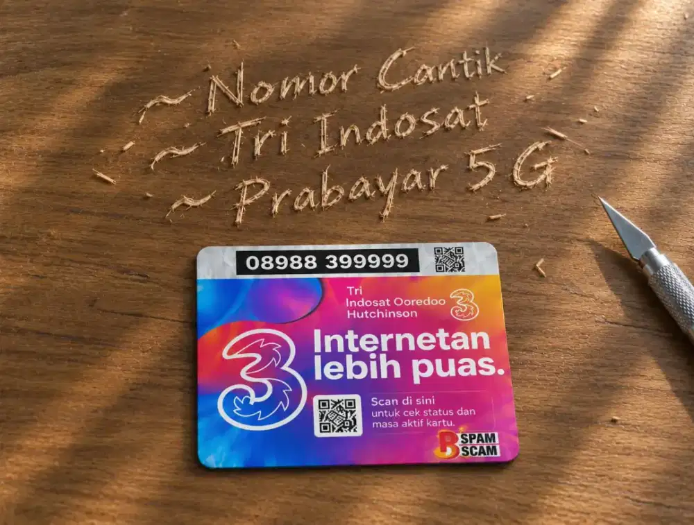 (bisa COD) Nomor CANTIK kartu TRI INDOSAT 11 DIGIT HOKI PANCA 99999