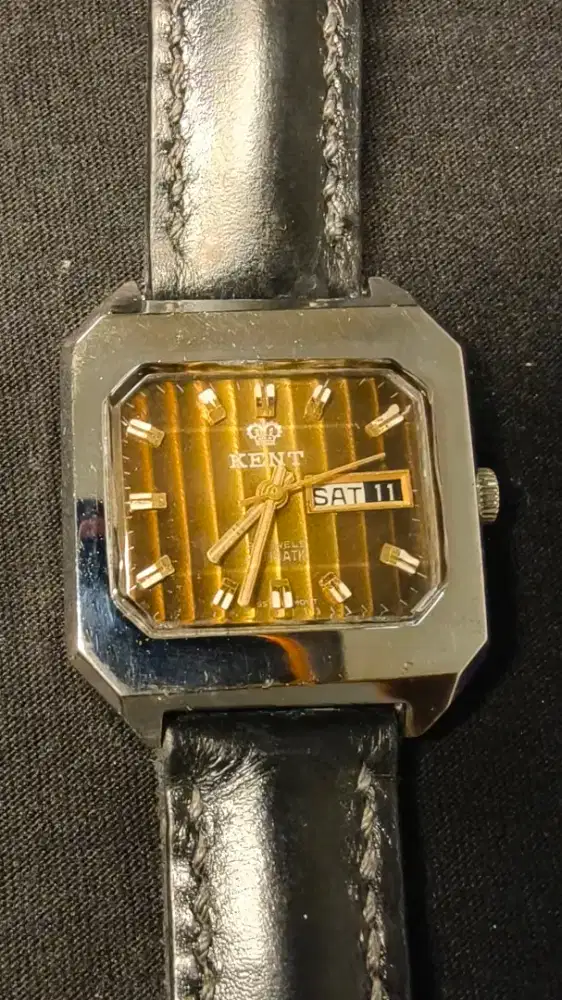 Jam Tangan KENT TV Square Automatic mulus ( VERY RARE / NORMAL )