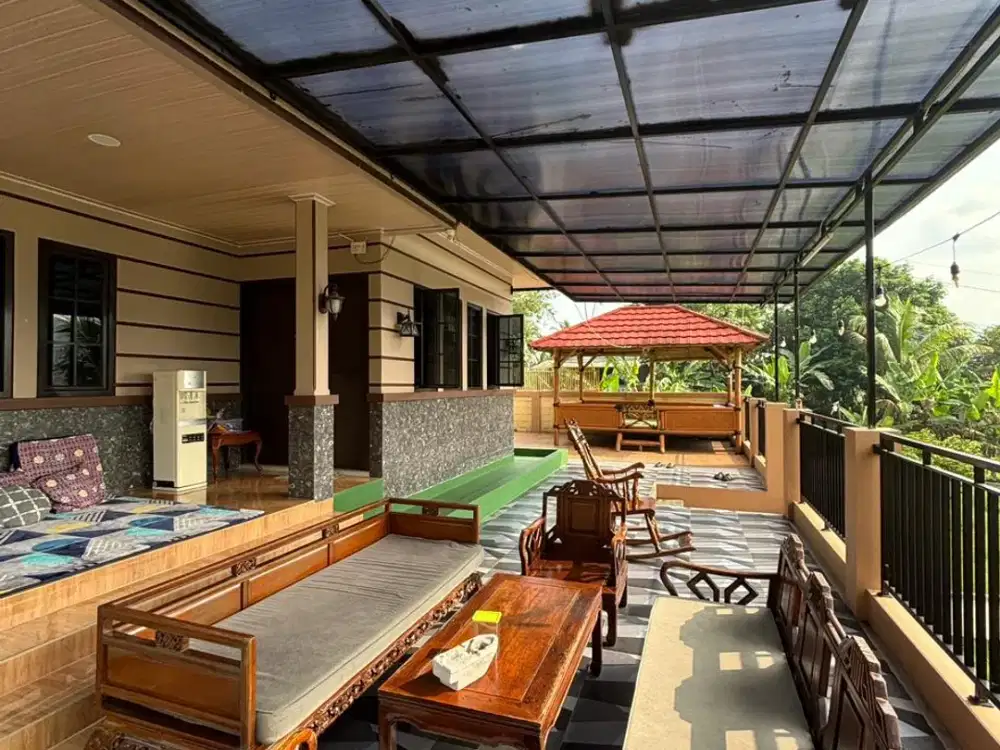 Dijual Villa 2.500 m2 Ada Kolam Ikan di Sukamakmur, Bogor