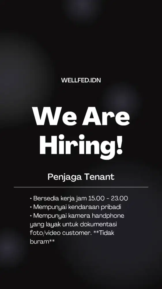 Lowongan Kerja untuk Penjaga Tenant Parfum