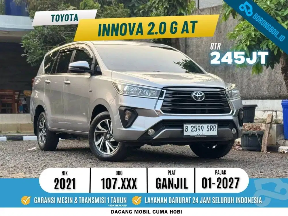 TOYOTA KIJANG INNOVA 2.0 G AT 2021 SILVER METALIK