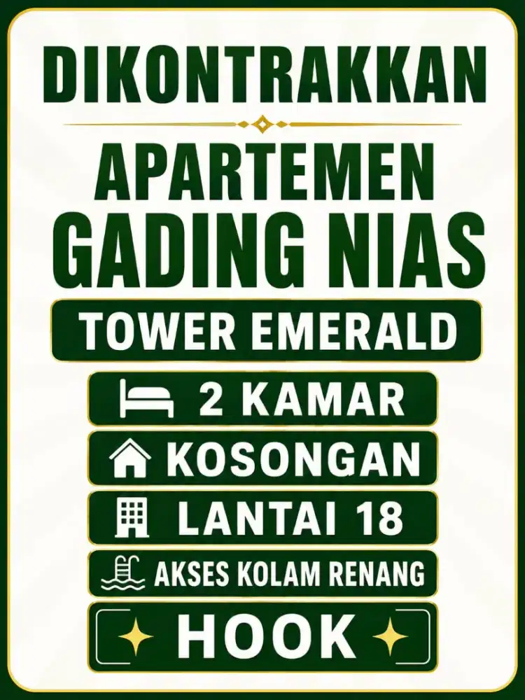 Dikontrakkan harga nego ( tower emerald dan alamanda)