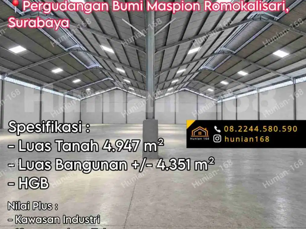 Tanah Gudang Kavling Industri Pergudangan Bumi Maspion Romokalisari Benowo Surabaya Gresik Lahan Parkir Parkiran Depo Container Raya Tambak Langon Osowilangun Osowilangon Kavling Gudang