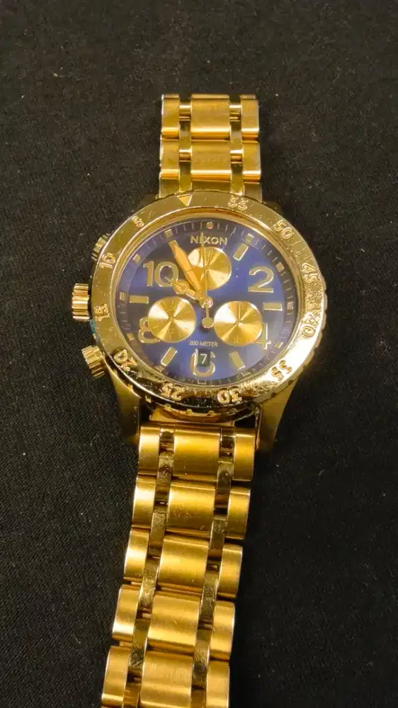 Jam Tangan GOLD Nixon The 48-20 Chrono Blue Dial ( VERY RARE )