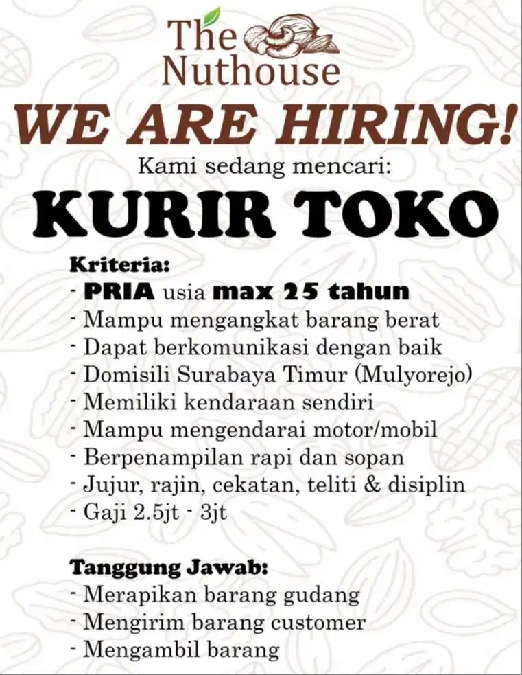 Dicari Kurir Toko