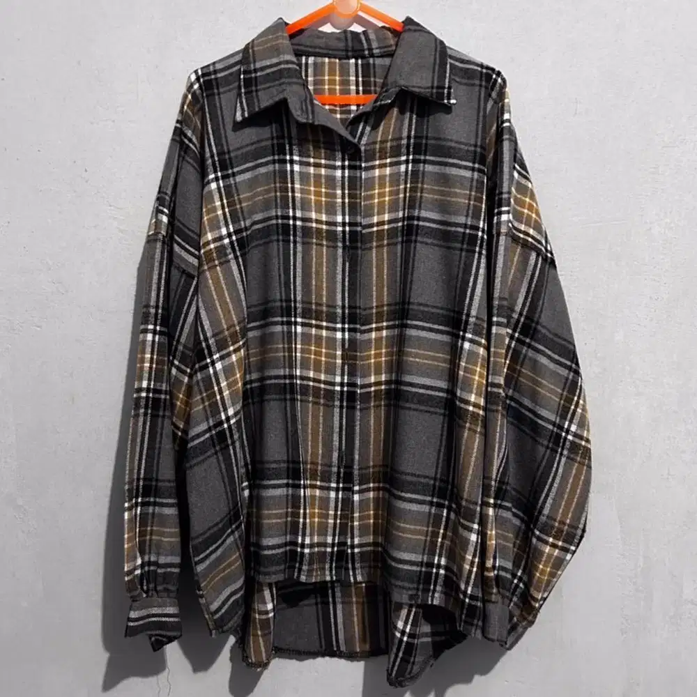 Kemeja Flanel Grey