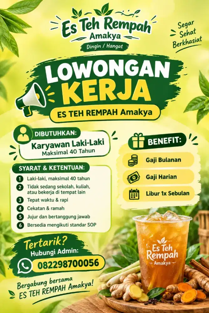 Jaga stand minuman di pinggir Jalan (kaki 5)