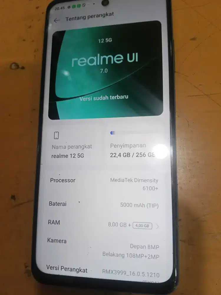 Dijual second realmi 12 5G ram 8gb+4gb internal 128gb
