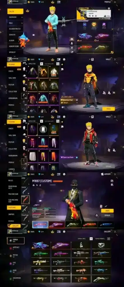 Jual Akun FF spek idaman 100% Asli Real Amanah & Tepercaya