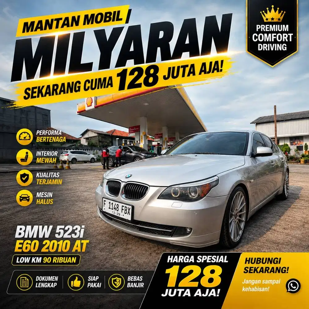 BMW 523i AT 2010 E60 Silver Rapih Siap Pakai Velg Hamann Harga Murah