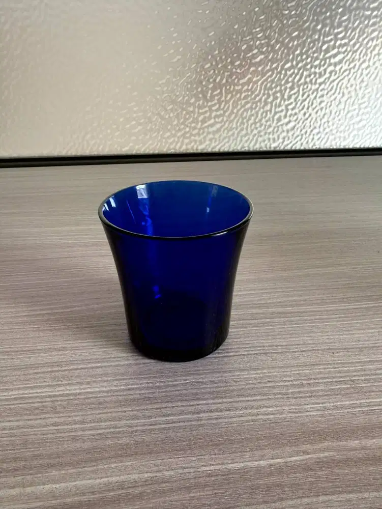 Gelas Kaca Cobalt Blue Estetik Vintage