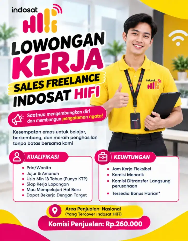 Lowongan kerja Sales Wifi Hifi Indosat