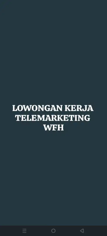 Lowongan pekerjaan telemarketing wfh