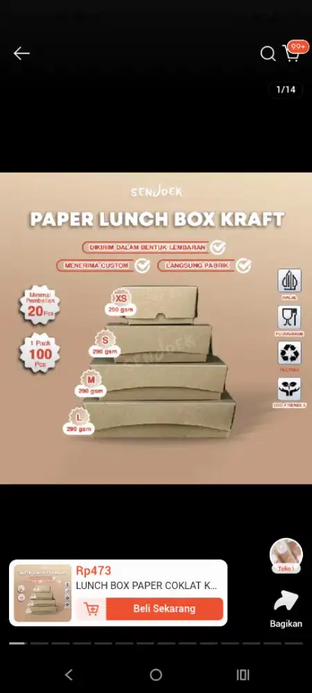 Box Coklat Ukuran L