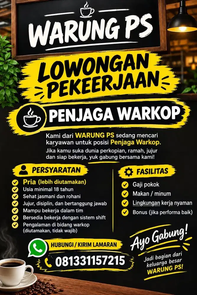 Penjaga warkop (warung kopi)