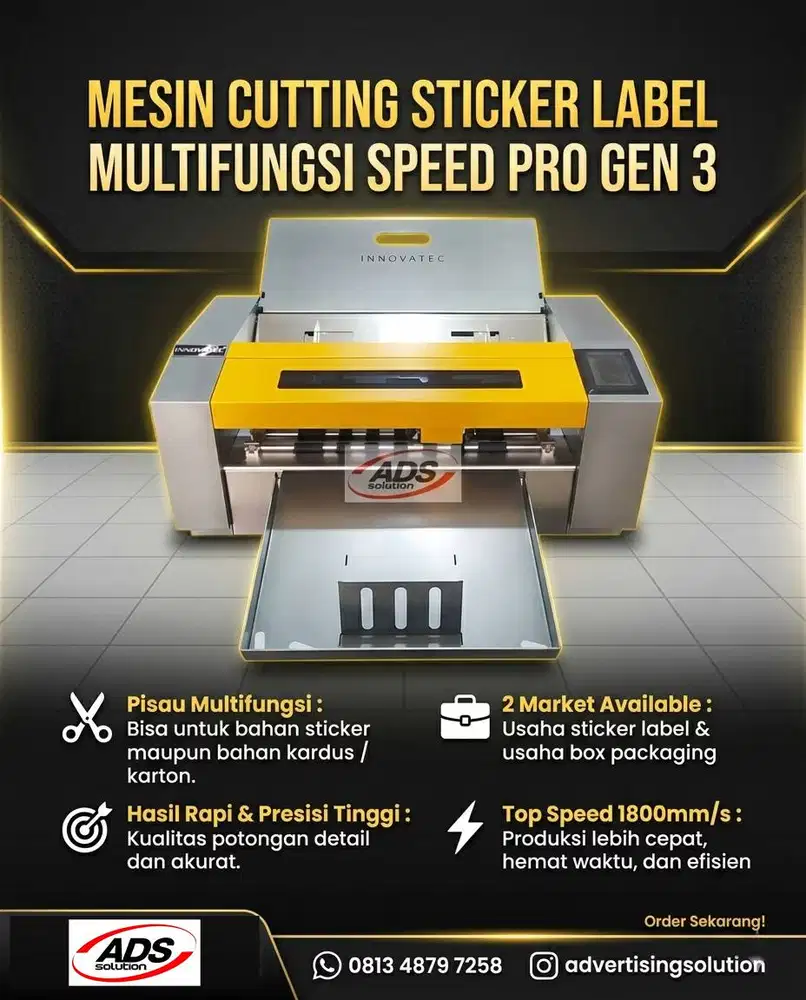 MESIN CUTTING STICKER LABEL MULTIFUNGSI SPEED PRO GEN 3