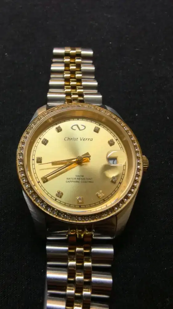 Jam tangan Christ Verra Gold Silver Quartz Original ( Mulus & Normal )