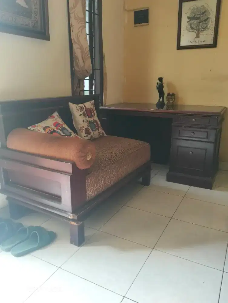 Meja + sofa bhn jati jepara