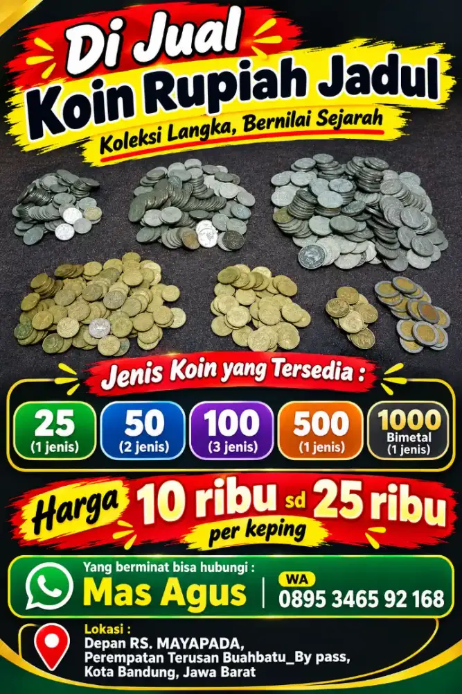 Jual koin jadul bisa ngeteng lokasi depan RS. MAYAPADA Bandung