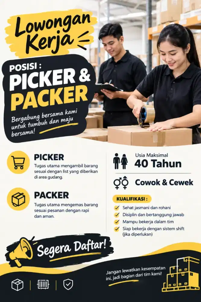 Mencari crew packing & picker