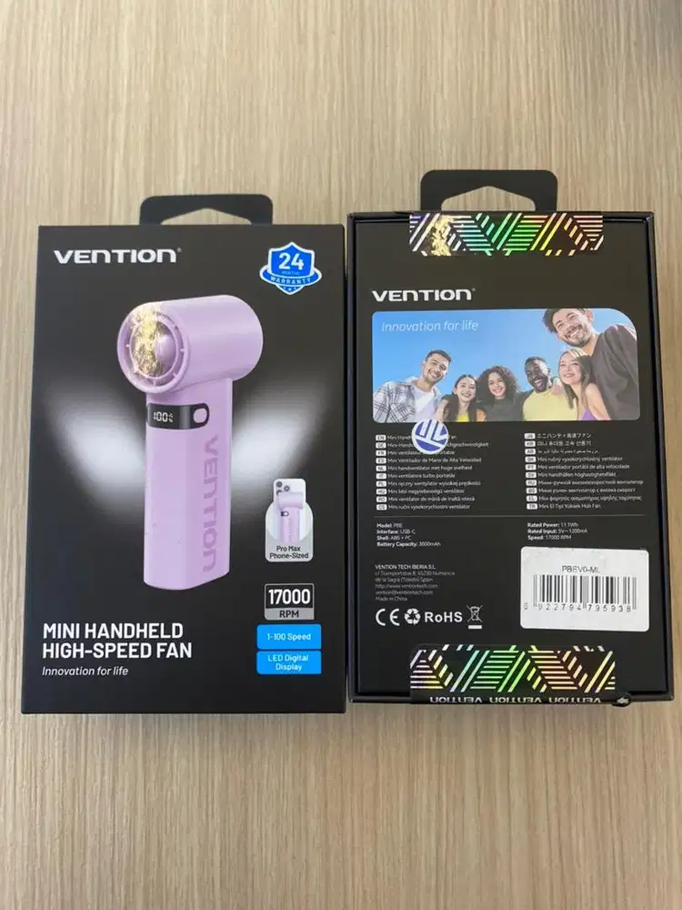 Kipas Vention Mini With Led Display Purple (PBEV0)