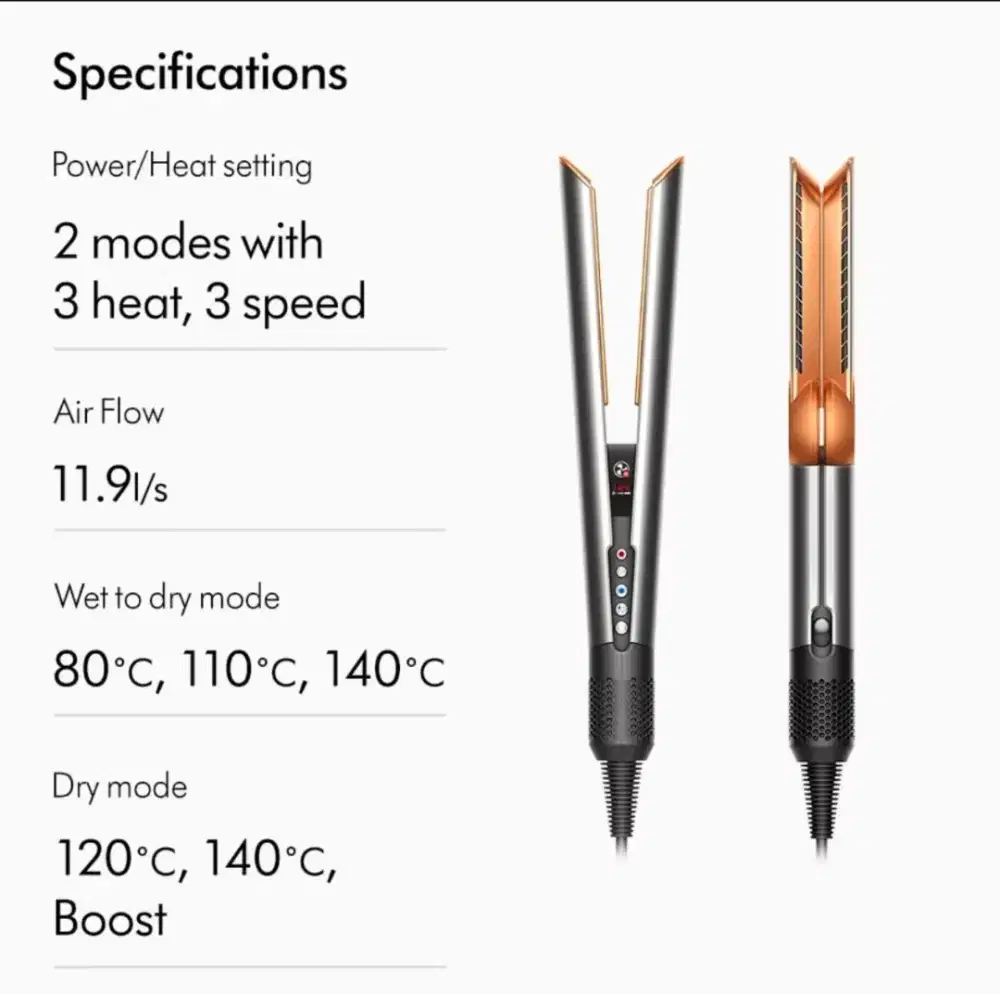 Dyson Airstrair,Straightener HT01(Bright Nickel/Rich Copper)