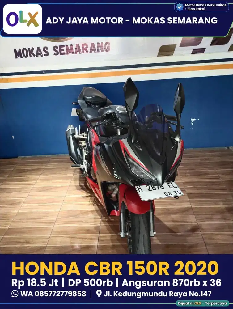 HONDA CBR 150R 2020 Hitam Merah - Pajak Hidup H 2876 EL - DP 500rb