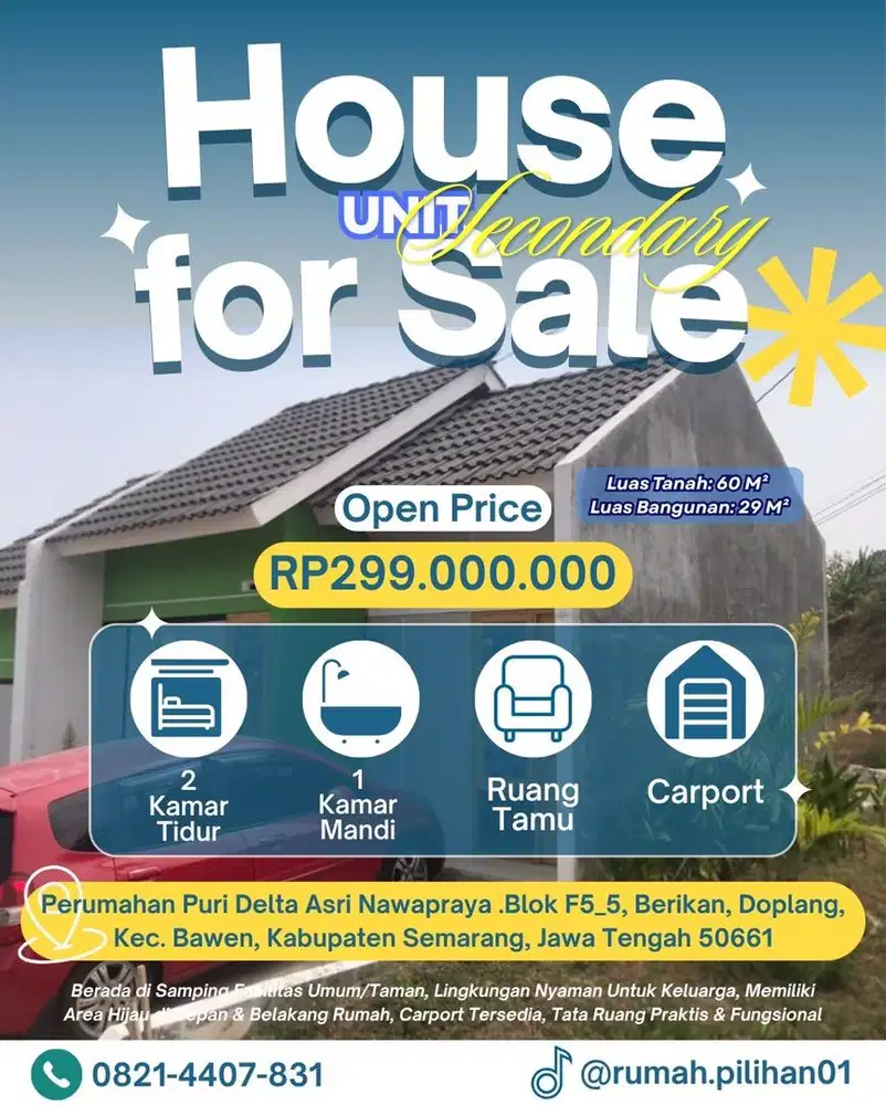 Rumah Nyaman Dengan Taman & Area Parkir
