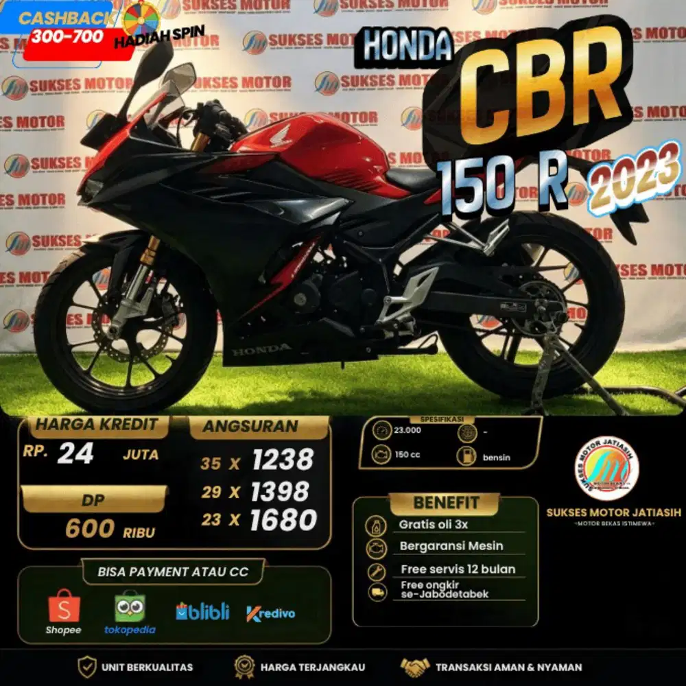 HONDA CBR 150R 2023 DP CUMA 600 RIBU AJA BISA CASH DAN  KREDIT PAYMENT