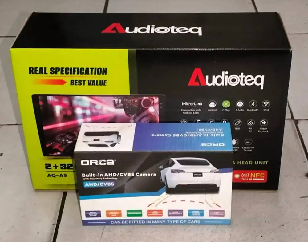 Tv Android Audioteq 9 Inch Ram 2/32 + Kamera Mundur Orca