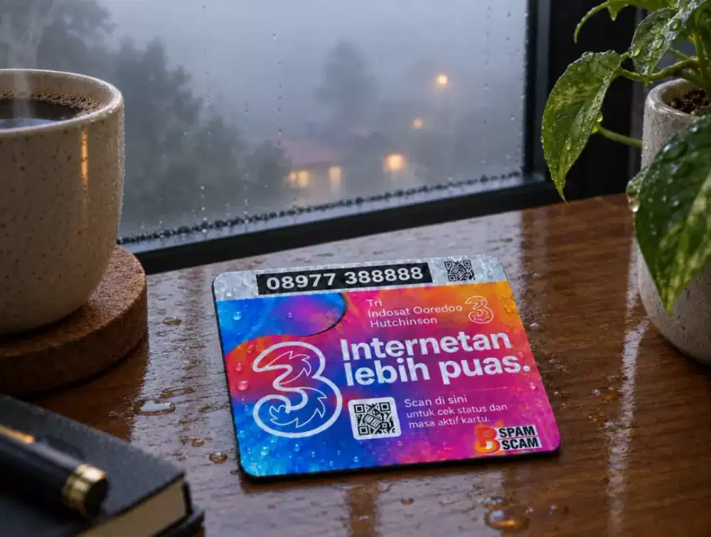 (bisa COD) Nomor CANTIK kartu TRI INDOSAT 11 DIGIT HOKI PANCA 88888