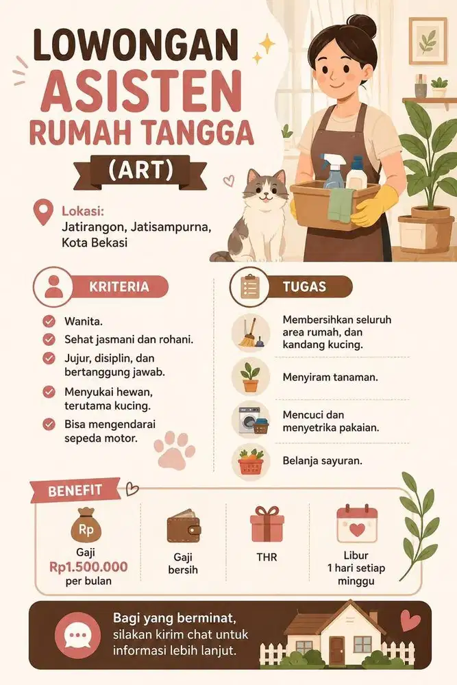 Dibutuhkan segera ART Pulang Pergi