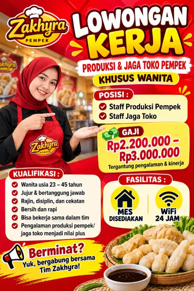 Lowonga kerja produksi dan jaga toko