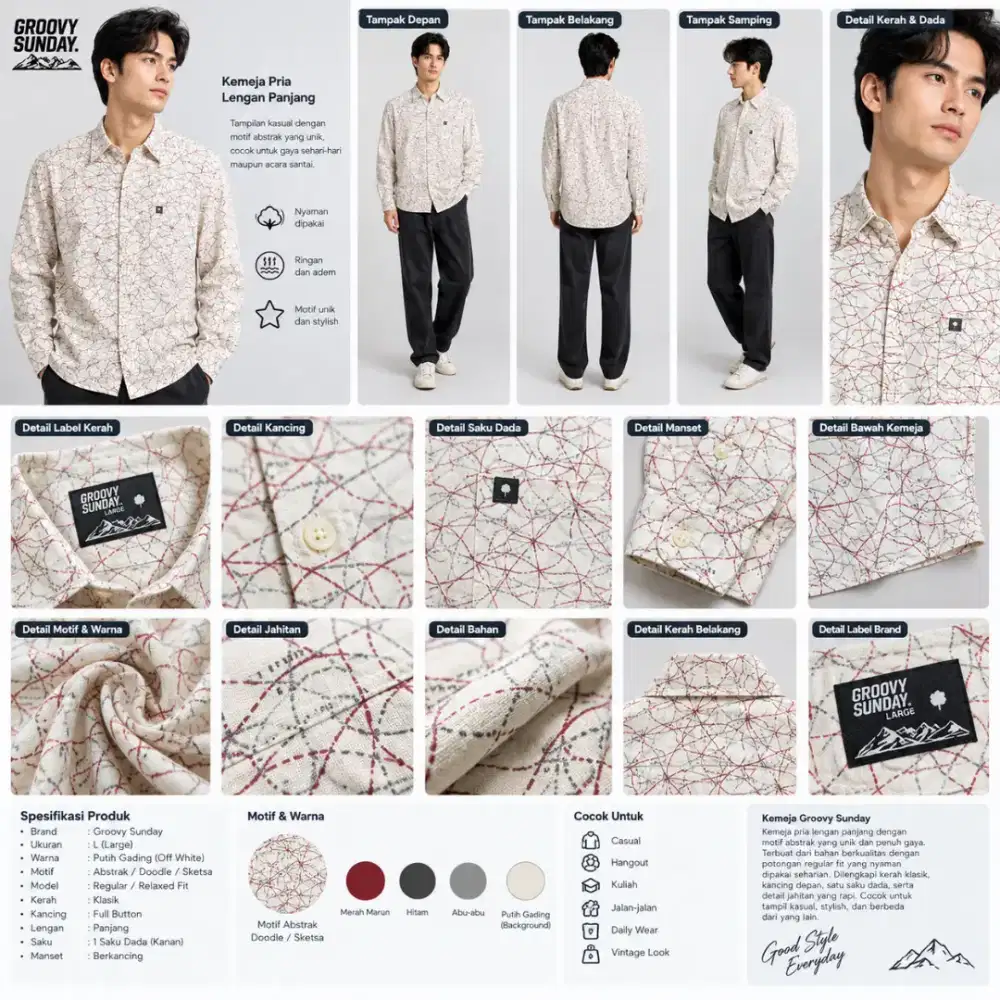 kemeja panjang M-XL