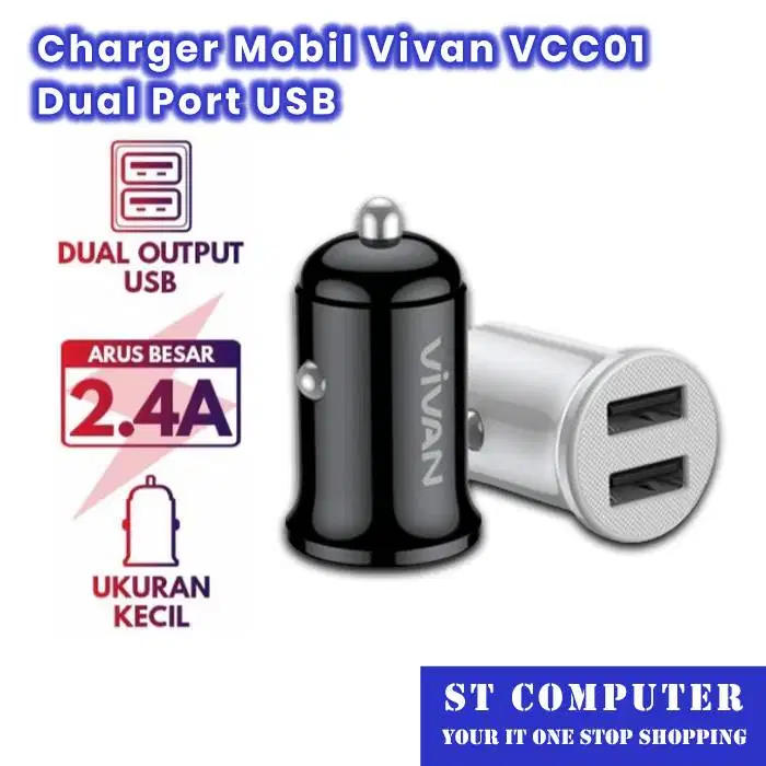 Charger HP Colok Mobil Vivan VCC01 Dual Port USB