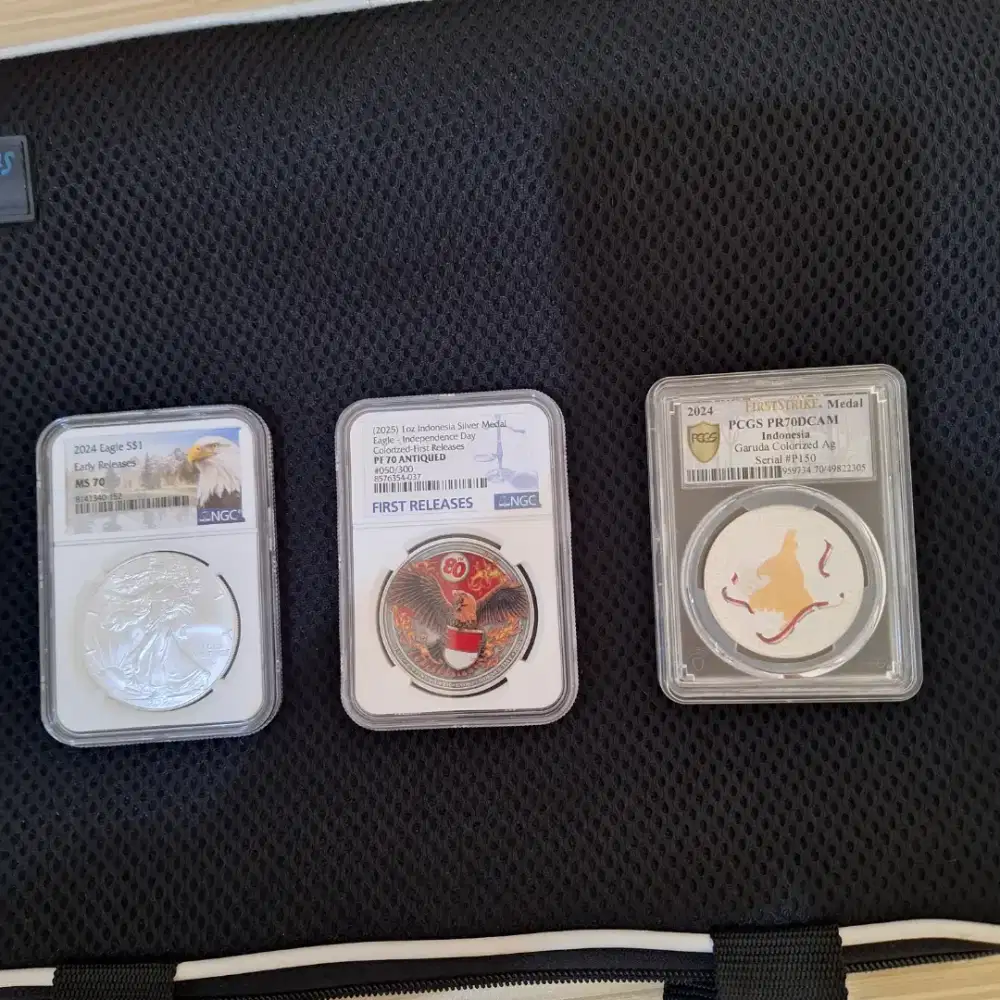 Koin Silver Perak NGC70 dan PCGS70 take all 3 pcs